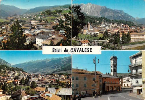 Cartolina Cavalese 4 vedute 1970 (Trento)