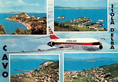 Cartolina Cavo Isola d'Elba aereo Sterling Vedutine