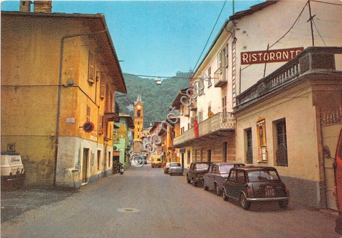 Cartolina Cavour Via Roma Ristorante auto d'epoca