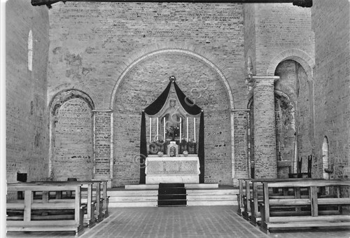 Cartolina Cavriana Santuario della Pieve interno 1956