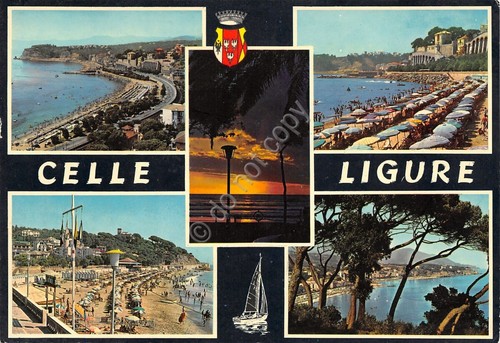 Cartolina Celle Ligure 5 vedutine piccole grinze (Savona)