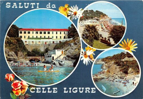 Cartolina Celle Ligure vedute varie 1974 (Savona)