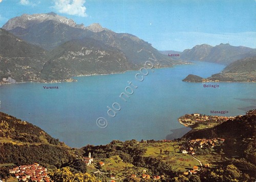 Cartolina Centro Lago di Como panorama dall'alto 1965