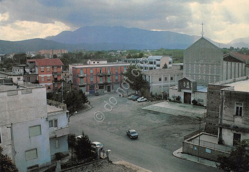 Cartolina Ceprano Chiesa S. Rocco e piazza paese case anni …