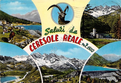 Cartolina Ceresole Reale 6 vedutine 1972 (Torino)