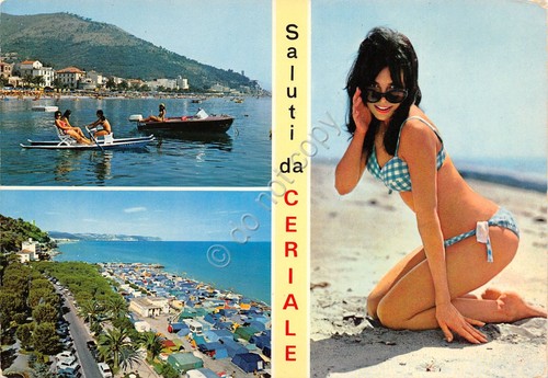 Cartolina Ceriale vedute varie Pin up ED SAR