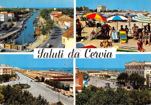 Cartolina Cervia 4 vedute (Ravenna)