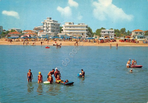 Cartolina Cervia veduta dal mare 1970