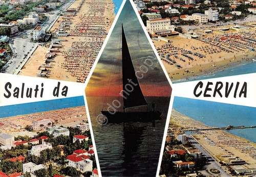 Cartolina Cervia vedute timbro Hotel Nettuno Cervia 1968 (Ravenna)