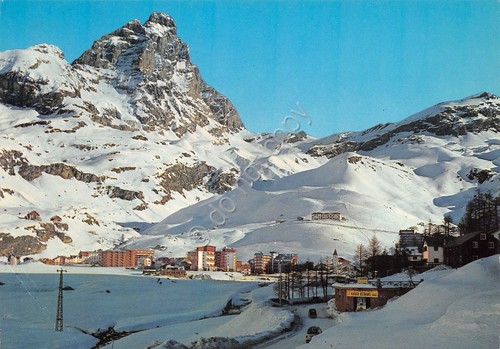 Cartolina Cervinia Breuil panorama e Monte Cervino 1968 (Aosta)