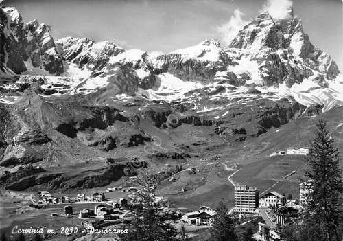 Cartolina Cervinia Panorama 1957