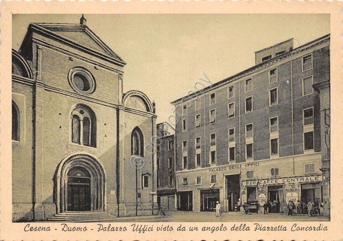 Cartolina Cesena - Palazzo Uffici - Bar Centrale - NVG …