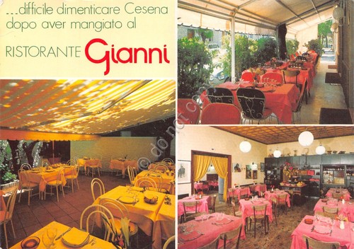 Cartolina Cesena Ristorante Gianni Vedute varie interno