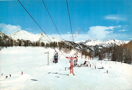 Cartolina Champorcher Conca di Laris Cabinovia e campi da sci …