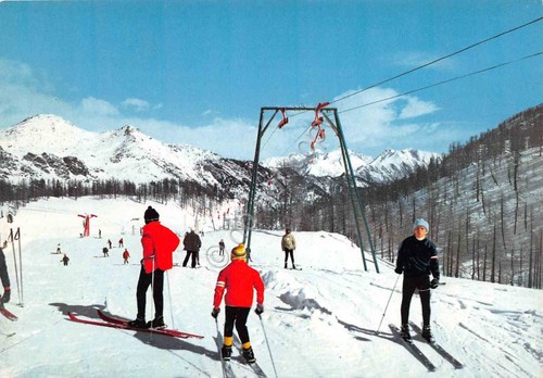 Cartolina Champorcher Conca di Laris campi di sci anni '70