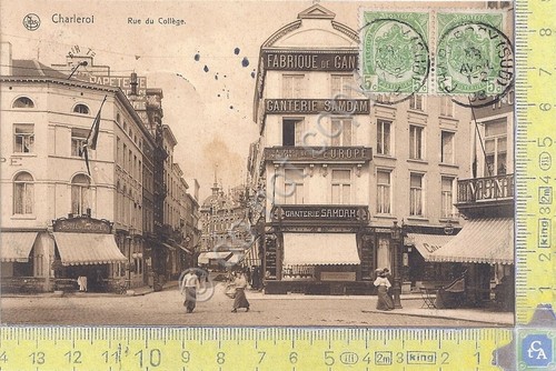 Cartolina Charleroi - Rue de College - Animata - Vg …
