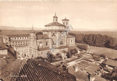 Cartolina Cherasco Padri Somaschi Panorama aereo