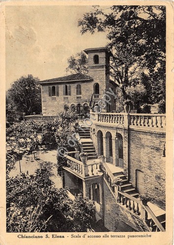 Cartolina Chianciano S. Elena Scala alle terrazze anni '50