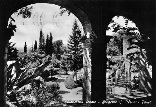 Cartolina Chianciano Sergente S. Elena parco 1967
