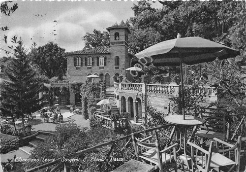 Cartolina Chianciano Terme Sorgente S. Elena Parco1956 (Siena)