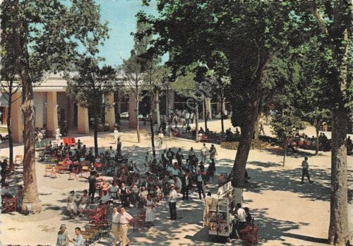 Cartolina Chianciano Terme Stabilimento Acquasanta Parco animata 1959 (Siena)