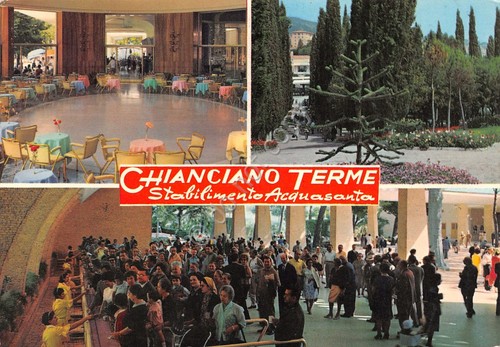 Cartolina Chianciano Terme Vedute 1971 timbro a targhetta risparmio postale …