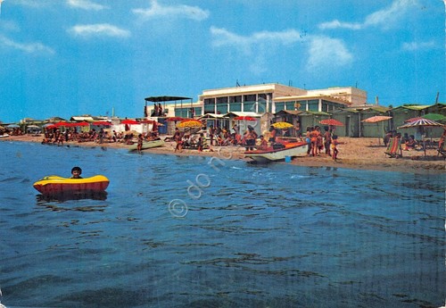 Cartolina Chiatona Taranto spiaggia animata 1983