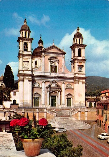 Cartolina Chiavari Basilica Santo Stefano 1970 (Genova)