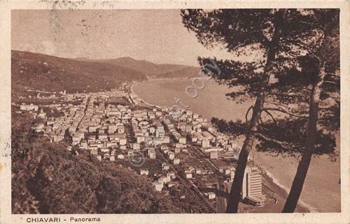 Cartolina Chiavari panorama 1942 (Genova)