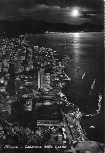 Cartolina Chiavari Panorama dalle Grazie Notturno (Genova)