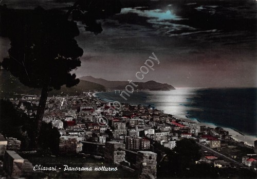 Cartolina Chiavari Panorama notturno (Genova)