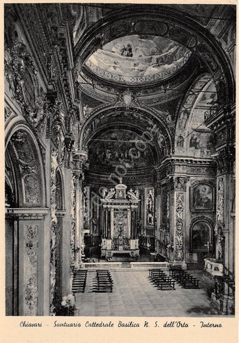Cartolina Chiavari Santuario Cattedrale Basilica N.S. dell'Orto Interno (Genova)