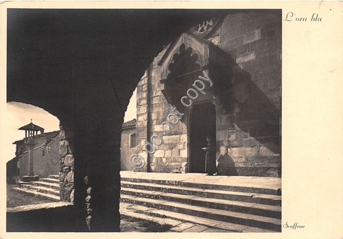 Cartolina Chiesa con monaco Scoffone anni '30