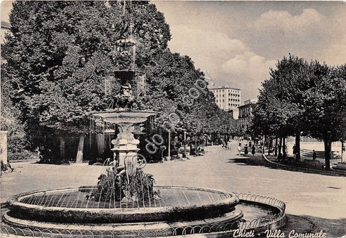 Cartolina Chieti Villa Comunale 1956