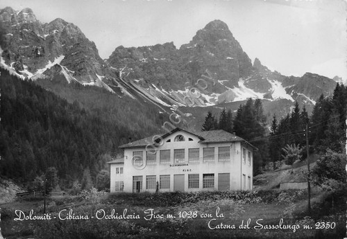 Cartolina Cibiana Occhialeria Fioc 1952 segnata