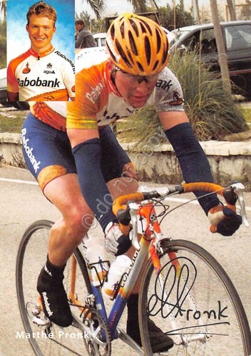 Cartolina Ciclismo Matthé Pronk autografo stampato