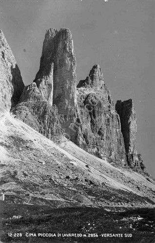 Cartolina Cima Piccola di Lavaredo Versante Sud Timbro Rifugio Longeres …