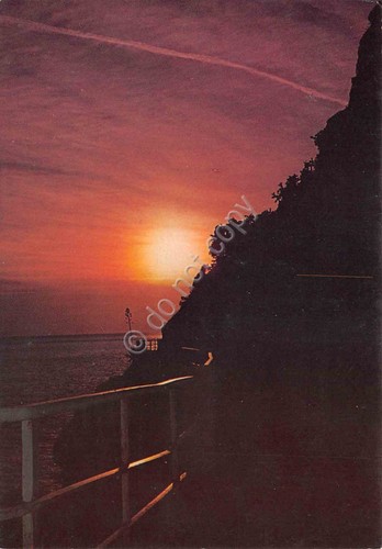 Cartolina Cinque Terre Passeggiata dell'amore al tramonto (La Spezia)