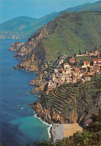 Cartolina Cinque Terre Riomaggiore panorama (La Spezia)