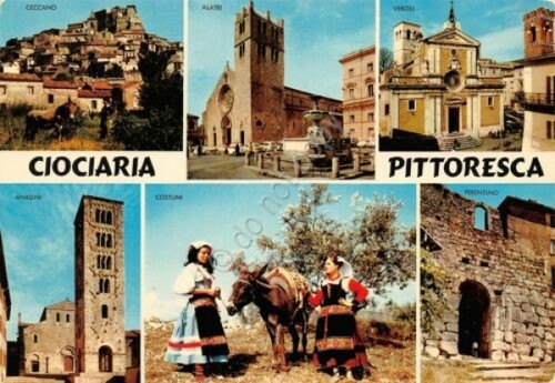 Cartolina Ciociaria Pittoresca vedute varie e costumi 1972