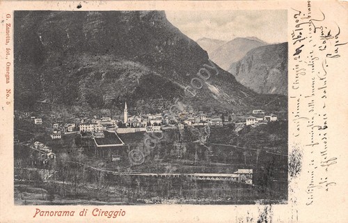 Cartolina Cireggio panorama 1902