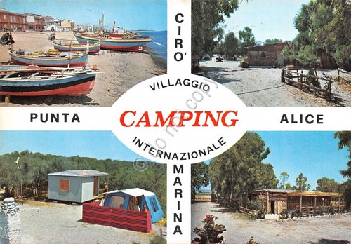 Cartolina Cirò Marina Camping Punta Alice vedute anni '70