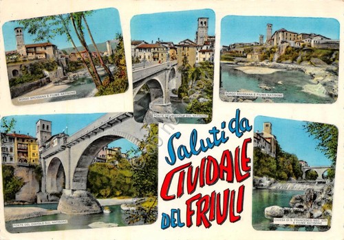 Cartolina Cividale del Friuli 5 vedute