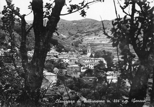 Cartolina Clavalezza di Valbrevenna panorama anni '50