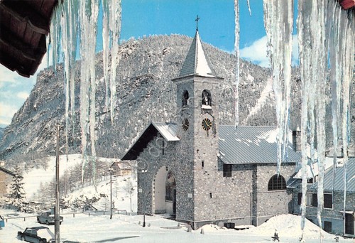 Cartolina Claviere Chiesa 1970 (Torino)