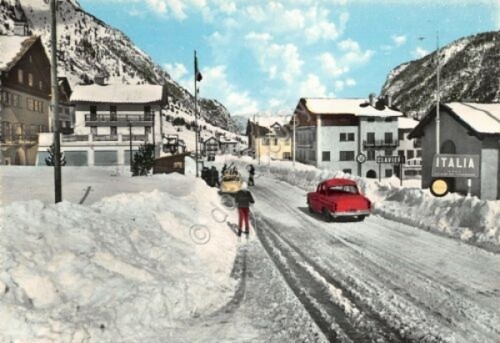 Cartolina Claviere confine Italo Francese 1965