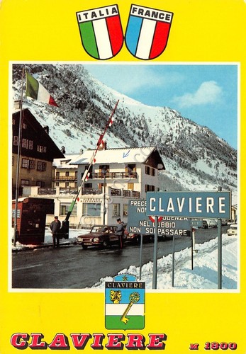 Cartolina Claviere confine Italo Francese 1968 dogana