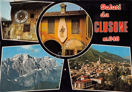 Cartolina Clusone - vedutine - 1976 (Bergamo)