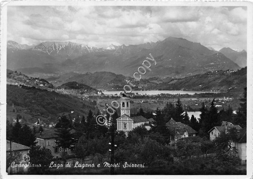 Cartolina Codegliano Panorama Lago di Lugano Monti Svizzeri anni '50 …