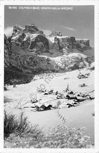 Cartolina Colfosco Gruppo Sella Boè panorama Foto Ghedina